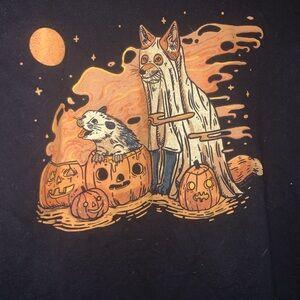 THE HAPPIEST FOX Spooky Pals Sweatshirt Halloween Ghost Pumpkin